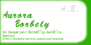 aurora borbely business card